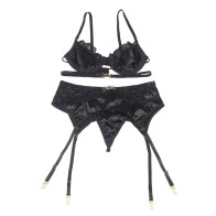 3-Piece Sublime Lace Set - Bra, Thong, Garter