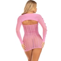 Leg Avenue - Vestido Corazón y Lazos Rosa Talla Única para Llamar la Atención