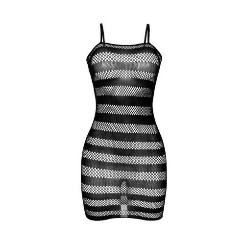 Subblime 951733 Black Fishnet Dress with Stripes