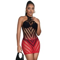 Subblime - 952242 Red and Black Mesh Dress - Elegant Style