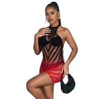 Subblime - 952242 Red and Black Mesh Dress - Elegant Style