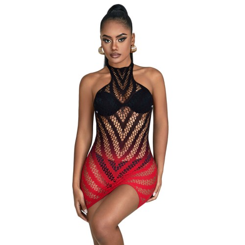 Subblime - 952242 Red and Black Mesh Dress - Elegant Style