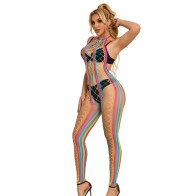 Sublime Rainbow Halter Neck Dress - Flirty Elegance