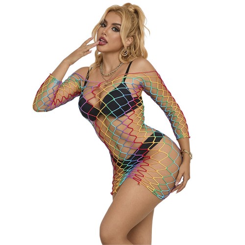 Subblime - Vestido De Rejilla Manga Larga Arcoiris Para Estilo Irresistible