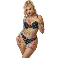 Subblime - Vestido De Rejilla Manga Larga Arcoiris Para Estilo Irresistible