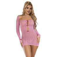 Vestido De Rejilla Rosa Sublime Para Un Look Irresistible