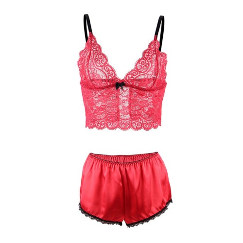 Sublime Red Lace and Satin Set - L/XL