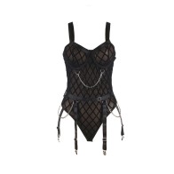 Subblime - 954260 Body Con Cadenas + Ligueros Negro S/M