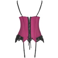 Livco Corsetti Agrafena Corset y Tanga Burdeos S/M - Lencería Elegante