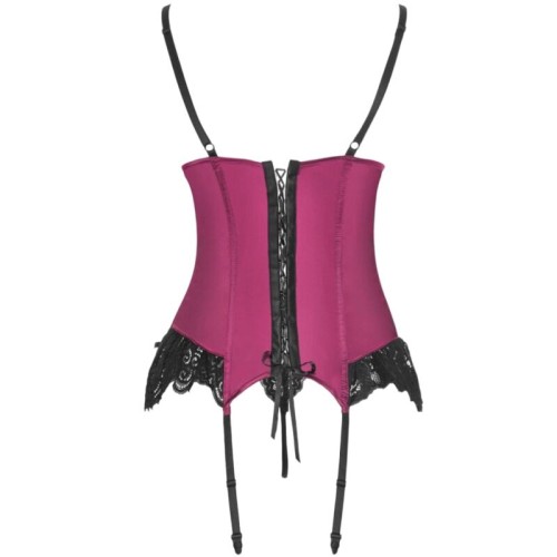 Livco Corsetti Agrafena Corset and Thong Burgundy Set L/XL