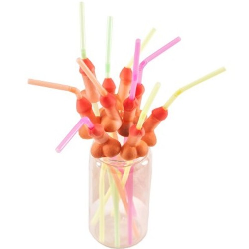 Fun Penis-Shaped Straws for Parties (10 Pack)