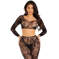 Leg Avenue Crop Top & Ankle Stockings Set