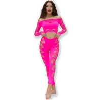 Chilirose Fuchsia Seamless Top & Pant Set for Comfort