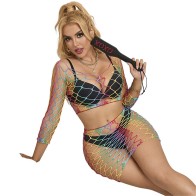 Sublime Rainbow Mesh Set - Playful Lingerie