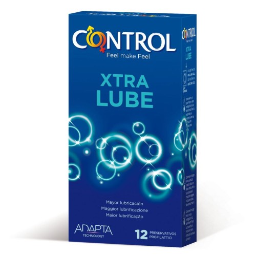 Control - Preservativos Extra Lubricados - 12 Unidades para Mayor Placer