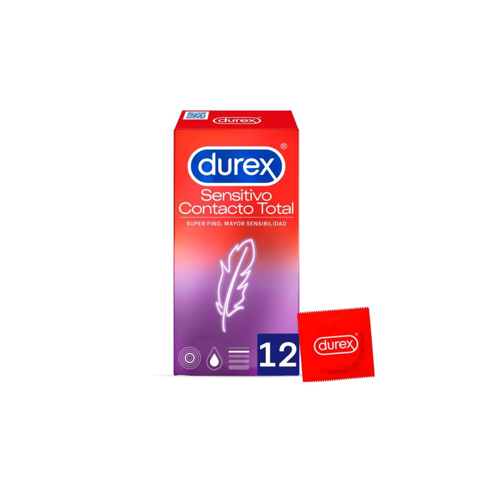 Durex Sensitivo Contacto Total 12 Unidades - Sensibilidad Máxima