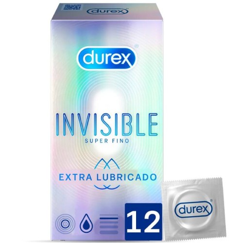 Durex Invisible Extra Lubricated 12 Pack - Ultra Thin Condoms