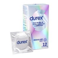 Durex Invisible Extra Lubricado 12 Unidades - Preservativos Ultra Finos