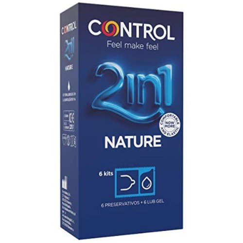 Control Kit 2 en 1 Preservativo & Gel - 6 Uds