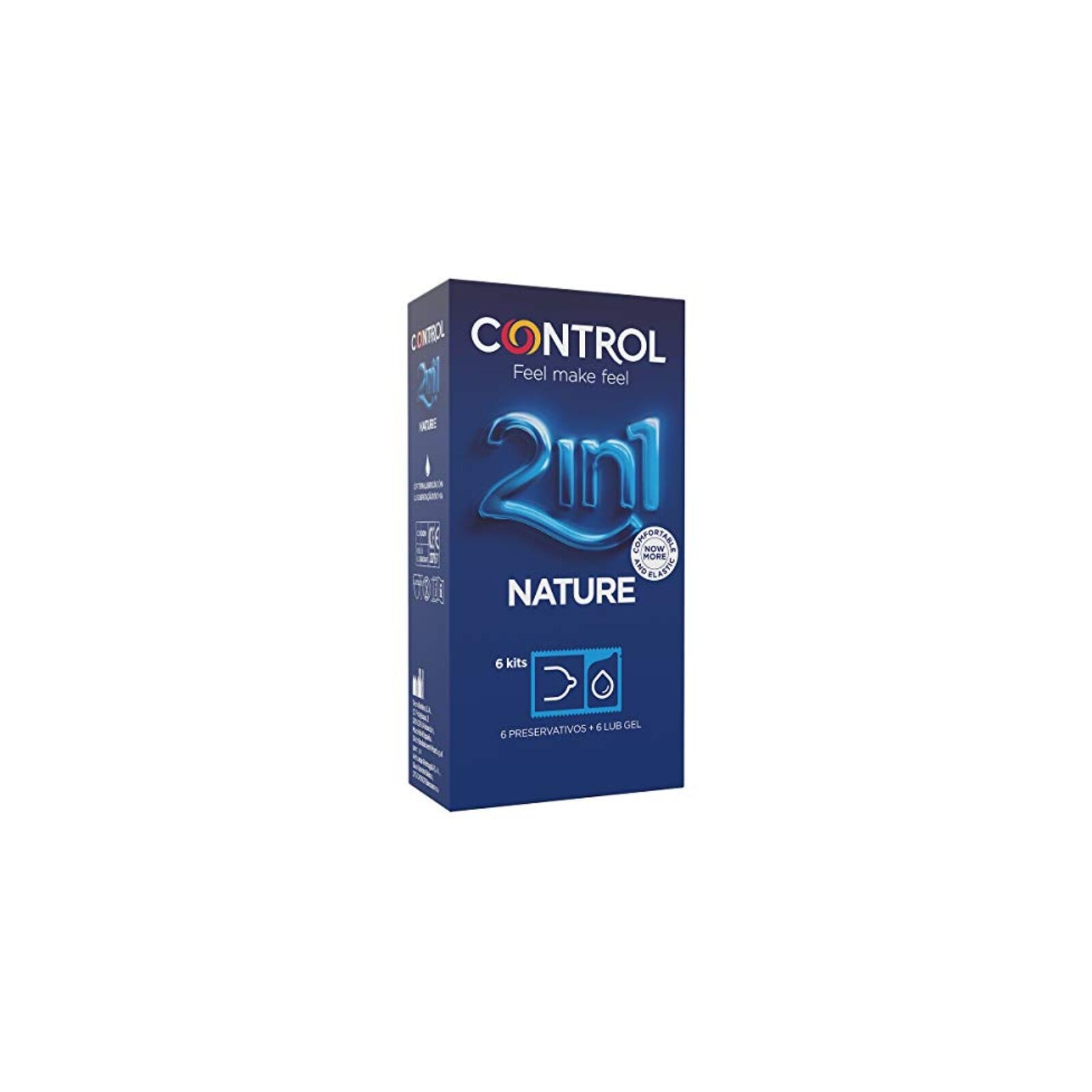 Control Duo Natura 2-in-1 Condom & Gel Set - 6 Units