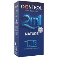 Control Duo Natura 2-in-1 Condom & Gel Set - 6 Units