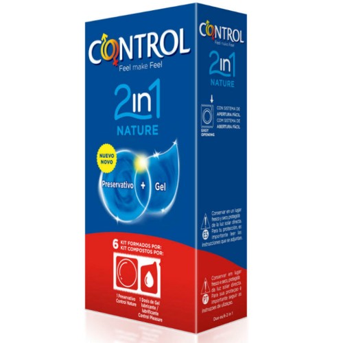 Control Duo Natura 2-in-1 Condom & Gel Set - 6 Units