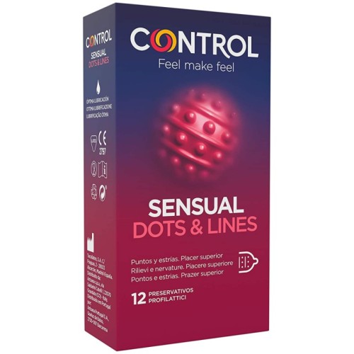 Control Sensual Dots & Lines - 12 Preservativos Premium