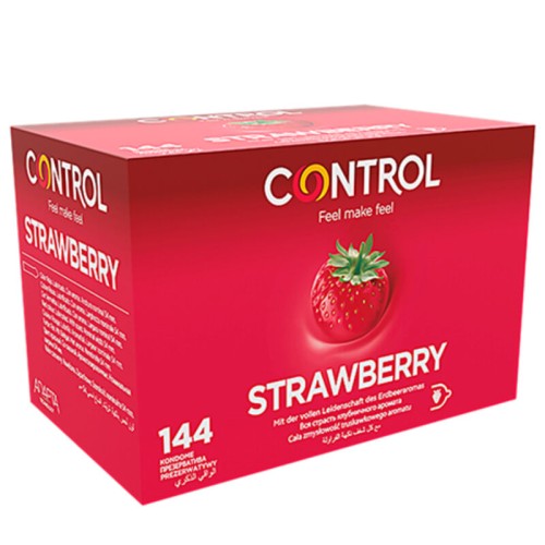 Control Adapta Strawberry Condoms 144 Pack - Fruity Fun