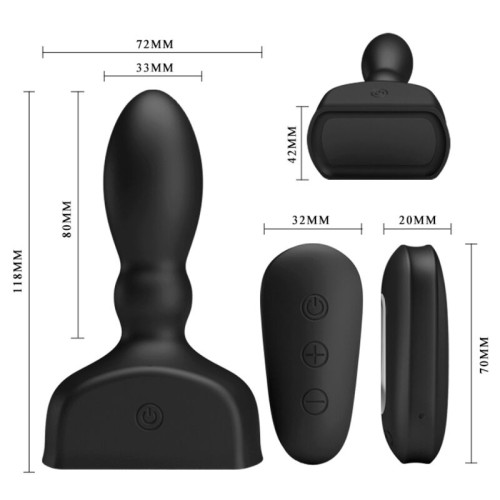 Plug Anal Hinchable Negro Control Remoto