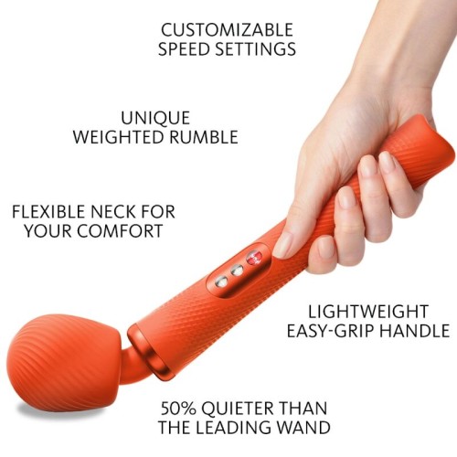 Vim Wand Rechargeable Silicone Vibrator - Orange