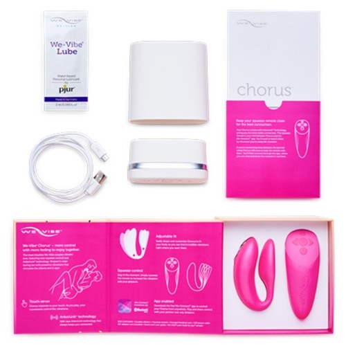 Chorus Couples Vibrator With Squeeze Control Pink