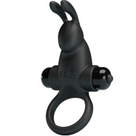 Pretty Love - Anillo Vibrador + Estimulador Clítoris Negro - Diversión Íntima