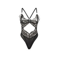 Sublime Body Transparente Con Encaje Hueco Negro S/M - Elegante y Sensual