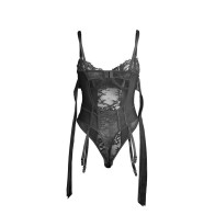 Sublime Black Lace Body with Garters - Sensual Elegance