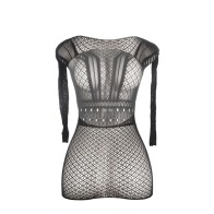 Sublime Crochet Mesh Backless Mini Dress - Elegant and Seductive