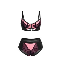 Sublime Hot Pink Mesh Bra Set - Elegance and Sensuality