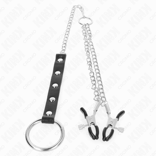 Kink Metal Penis Ring with Nipple Clamps for Enhanced Pleasure