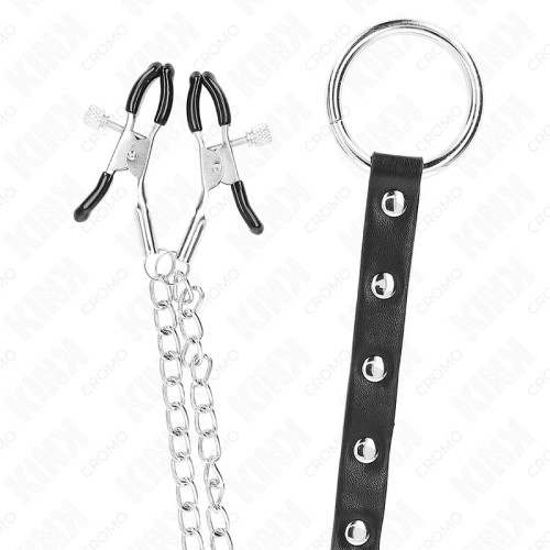 Kink Metal Penis Ring with Nipple Clamps for Enhanced Pleasure