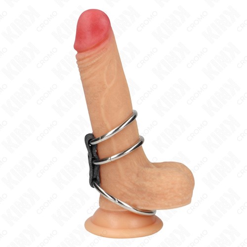 Kink Triple Metal Penis Ring for Intense Stimulation