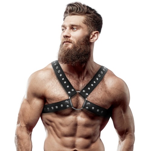 Crossover Studded Eco-Leather Chest Harness Men