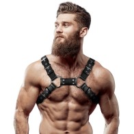 Adjustable Bulldog Eco-Leather Chest Harness Men