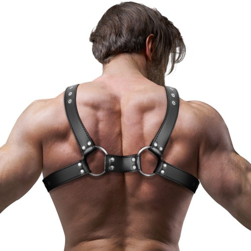 Adjustable Bulldog Eco-Leather Chest Harness Men