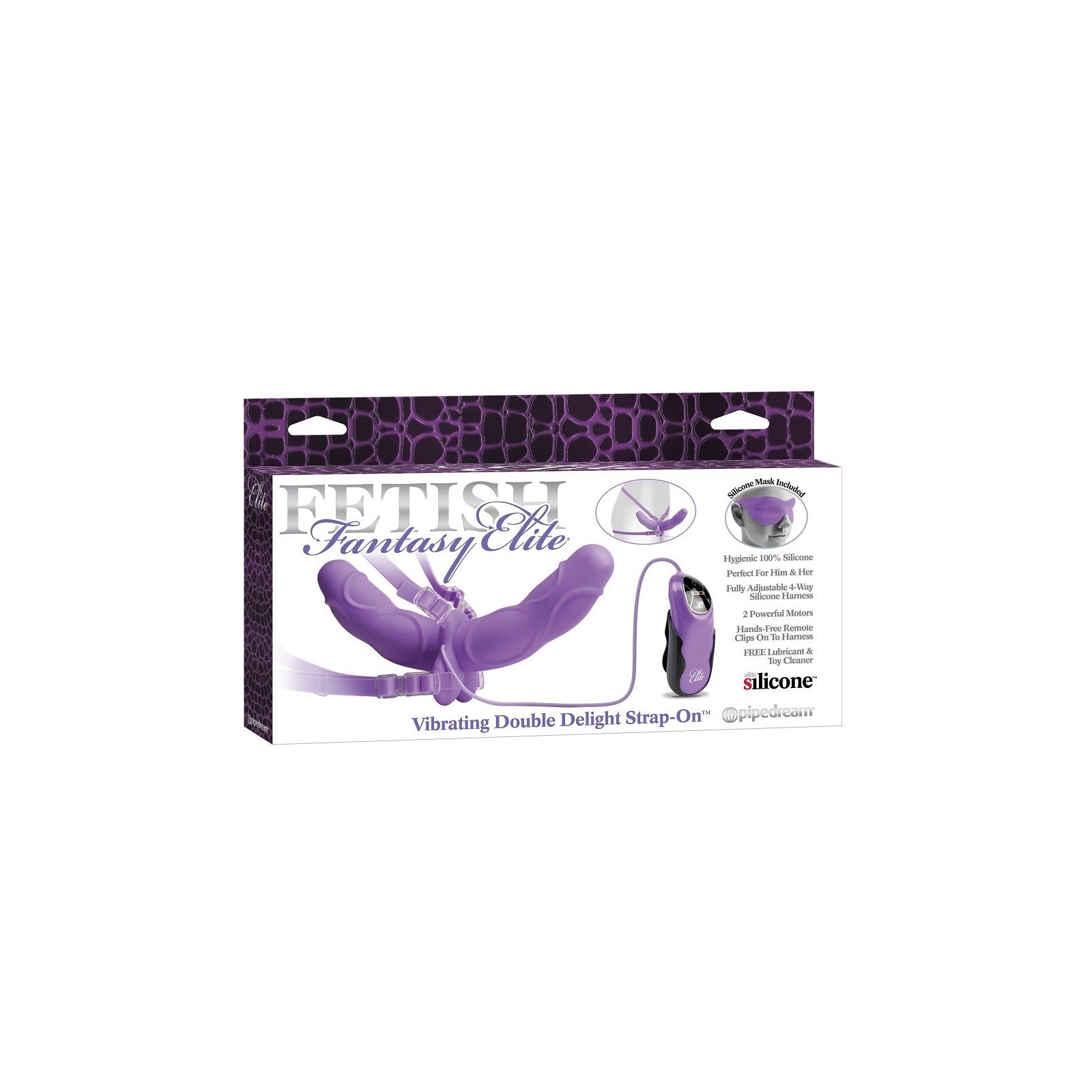 Double Purple Vibrating Strap-On 11.5cm