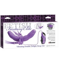 Double Purple Vibrating Strap-On 11.5cm