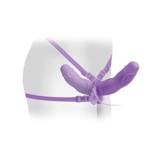 Double Purple Vibrating Strap-On 11.5cm