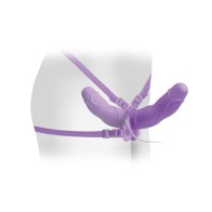 Arnés Doble Vibrador Lila 11.5cm