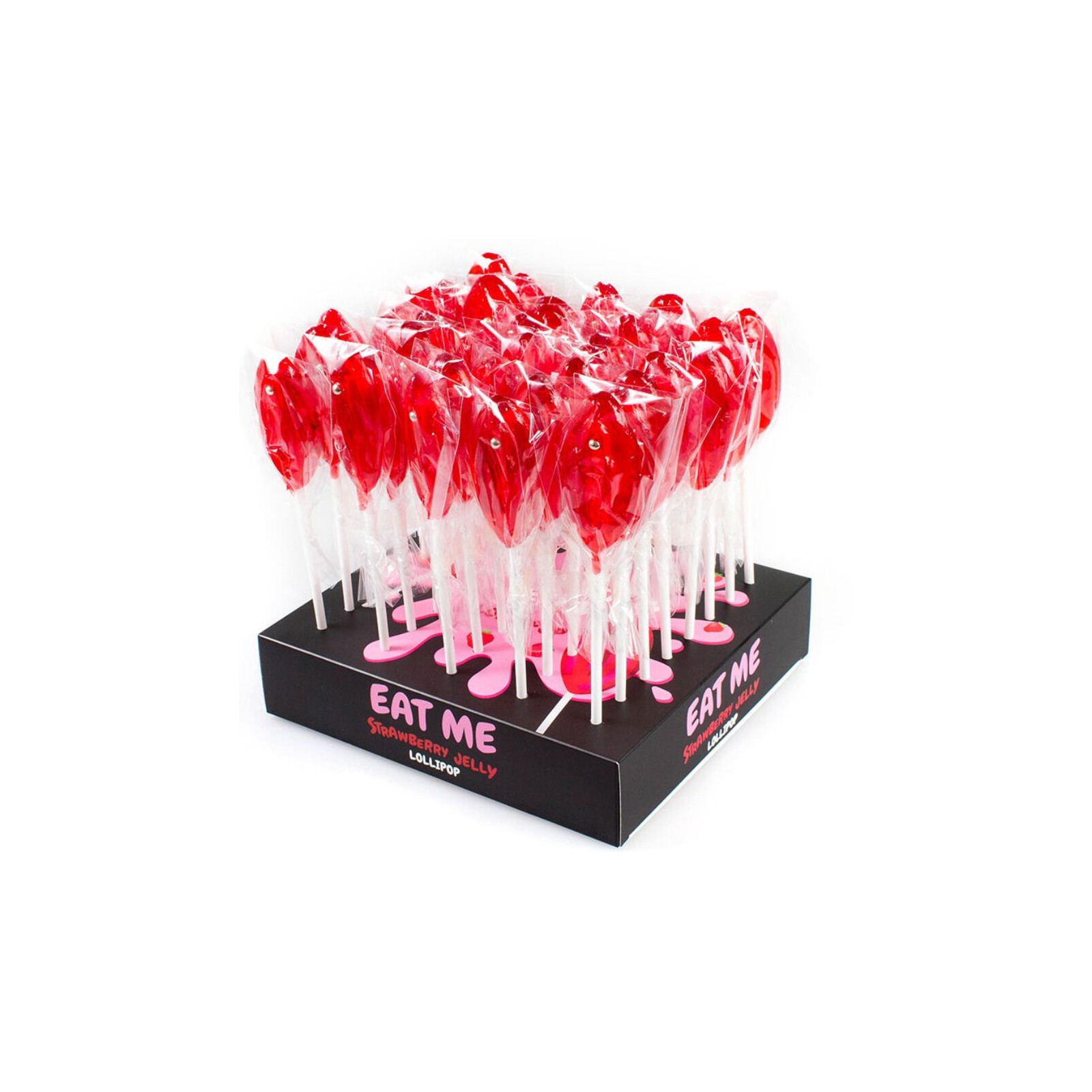 Secretplay Assorted Vagina Strawberry Lollipops Display 40 Units