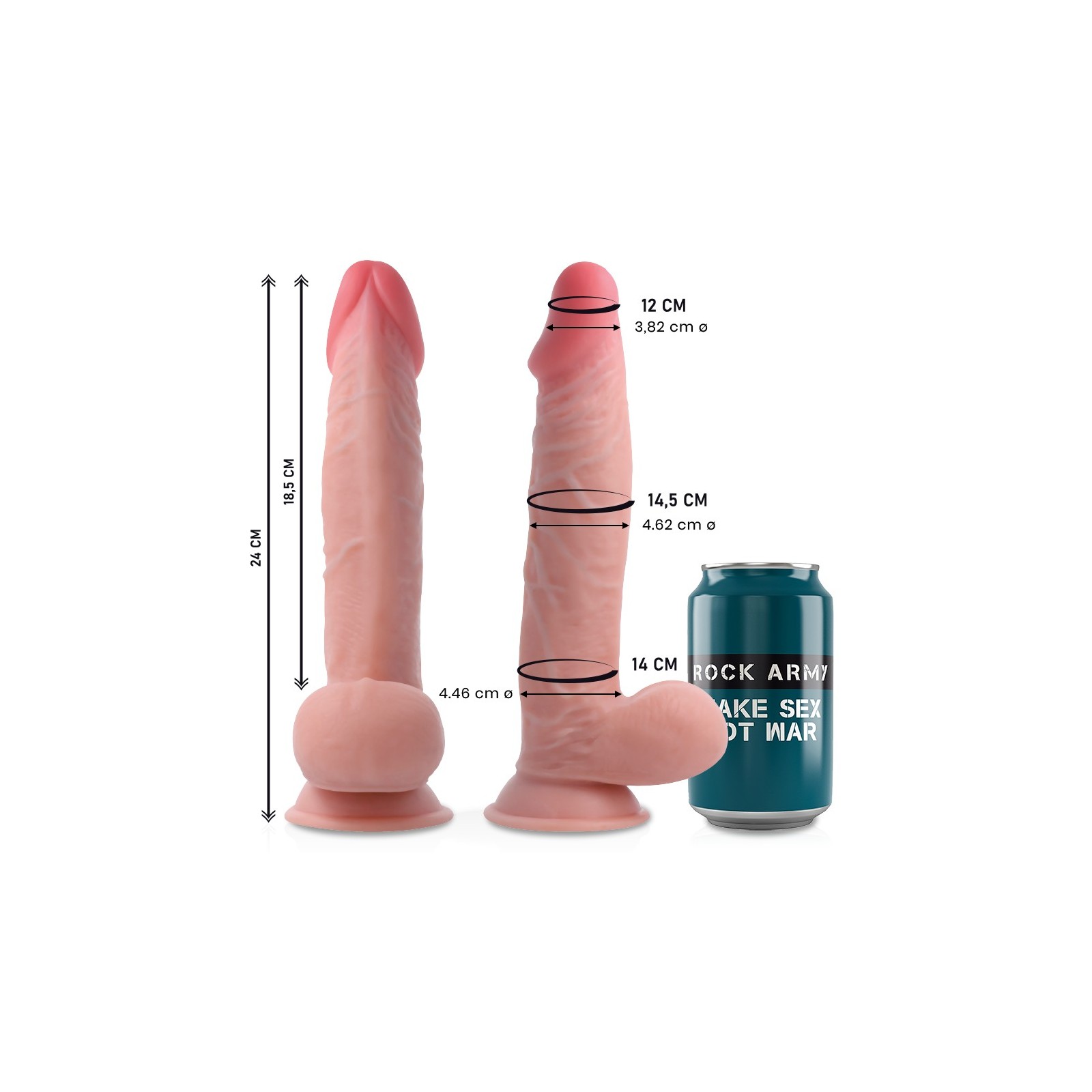 Rockarmy - Sherman Dildo Realista Dual Density 24 Cm