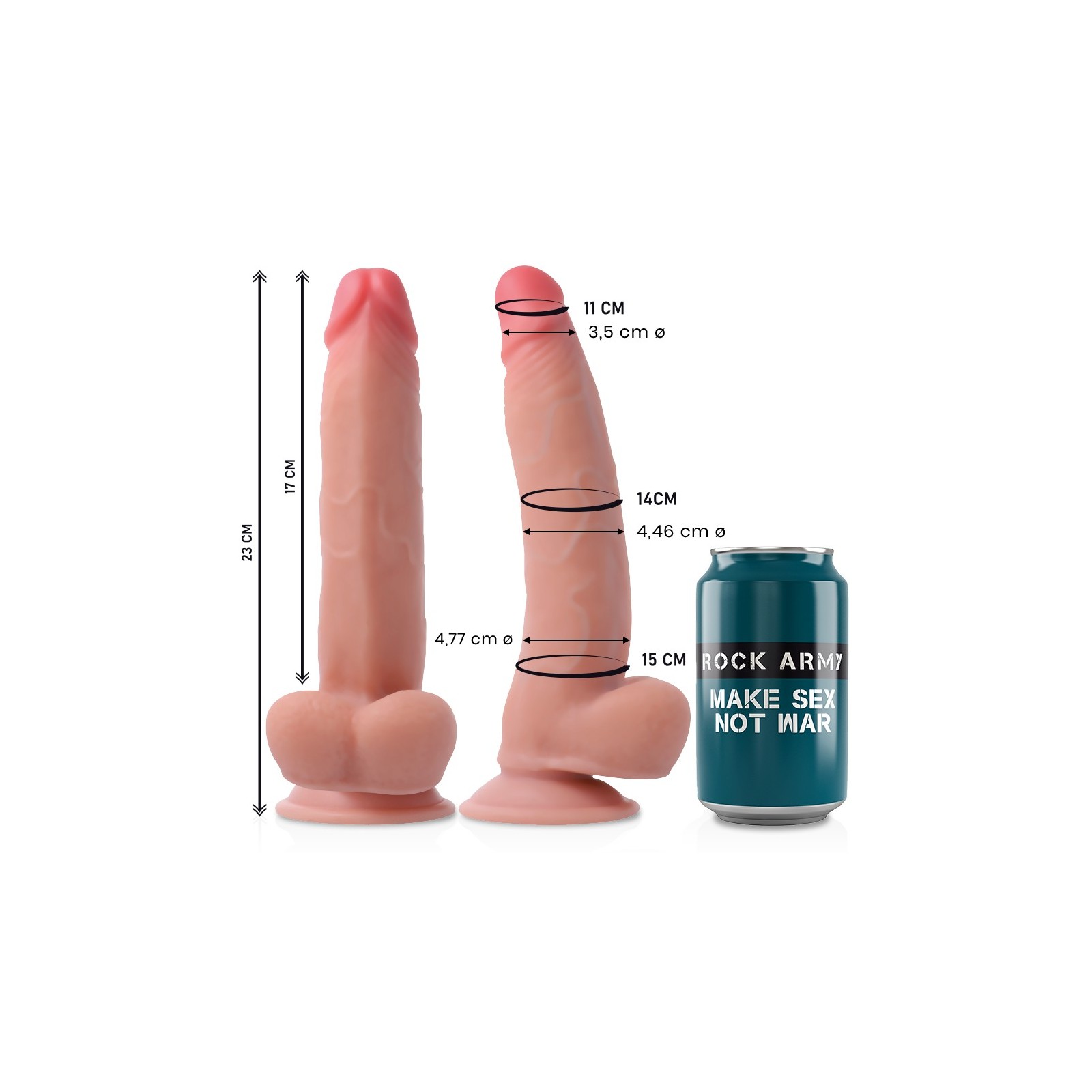 Rockarmy Leopard Realistic Dildo Dual Density 23 Cm