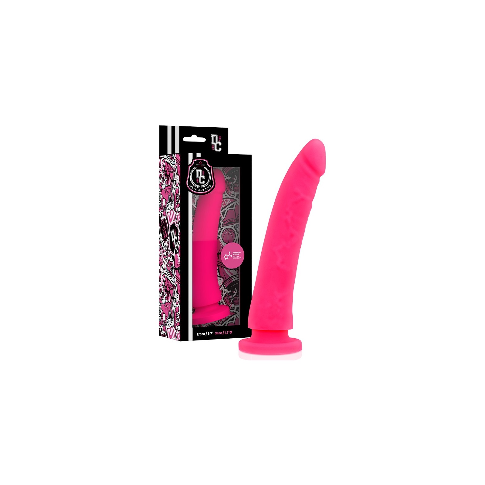 Delta Club - Dildo Realista Rosa Silicona Medica 17 Cm